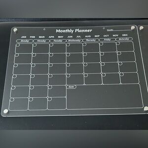 Magnetic Monthly Planner and Plain Acrylic Magnet for Fridge / BRAND NEW